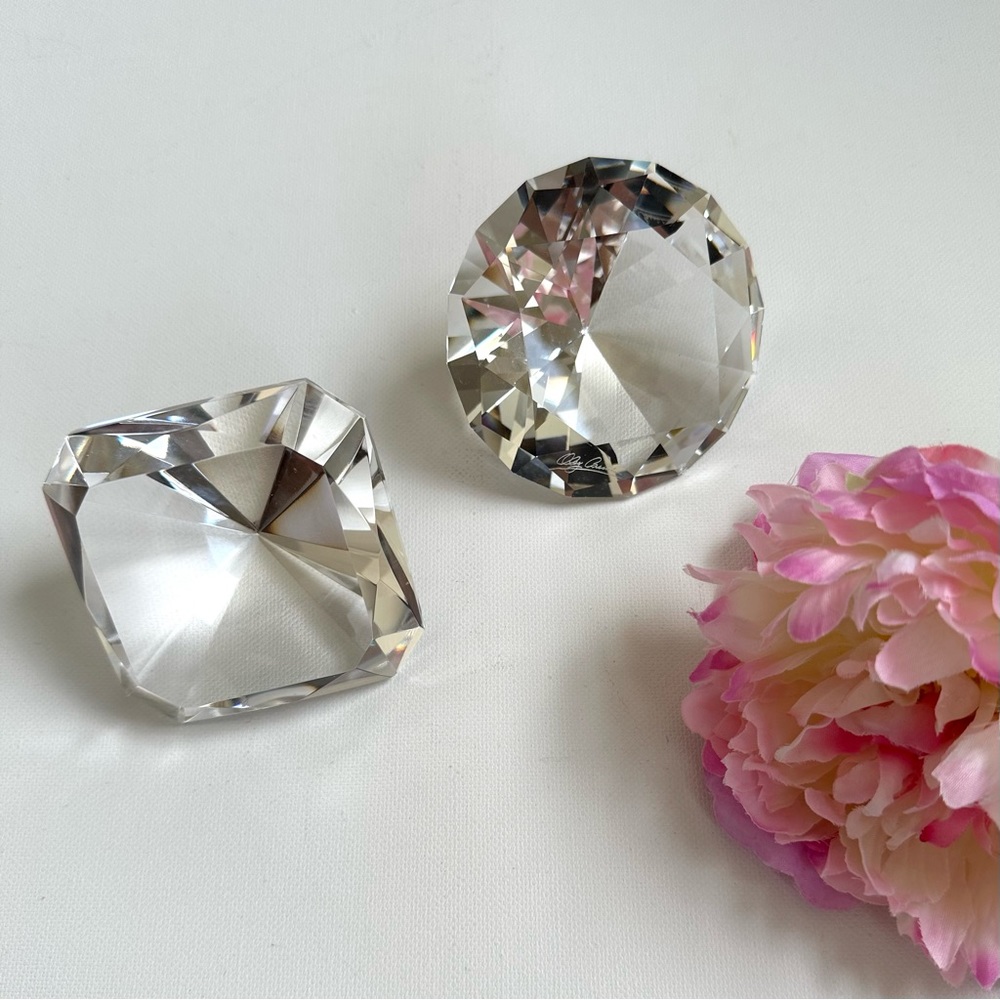 2 Crystal Paperweights